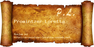 Promintzer Loretta névjegykártya